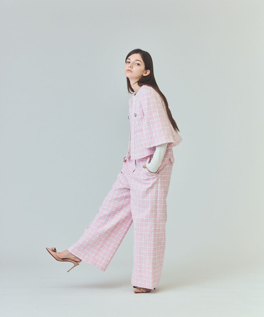 GRACE CONTINENTAL チェックツイードショートジャケット 