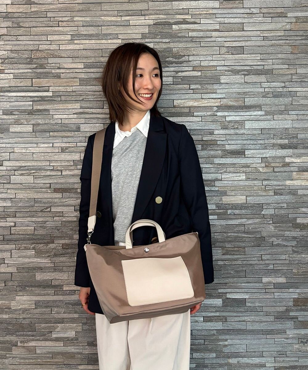 TOPKAPI 【Breath TOPKAPI sis】【WEB限定】ナイロン レザーポケット ミニ トートバッグ ショルダー付き 軽量 / CALM カーム 