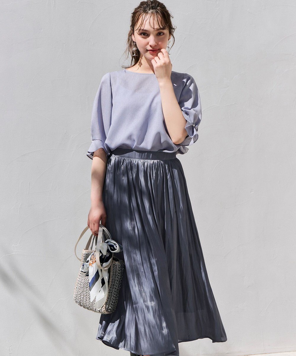 ANY SIS 【速乾・接触冷感】スムージーポリエステル クルーネック ブラウス 