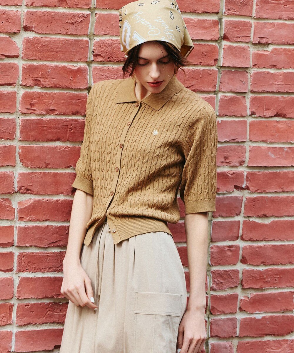 ANY 【POLO BCS別注】ケーブルニットポロ 