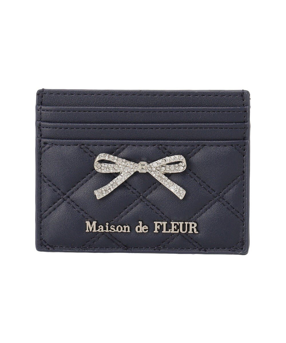 Maison de FLEUR リボンビジューキルティングカードケース 