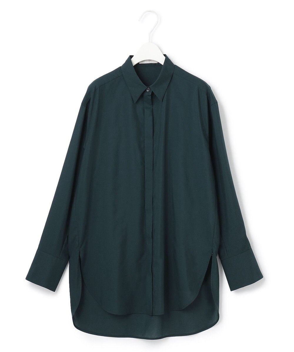 ICB 【洗える】トリアセコットンシアー ロングシャツ 