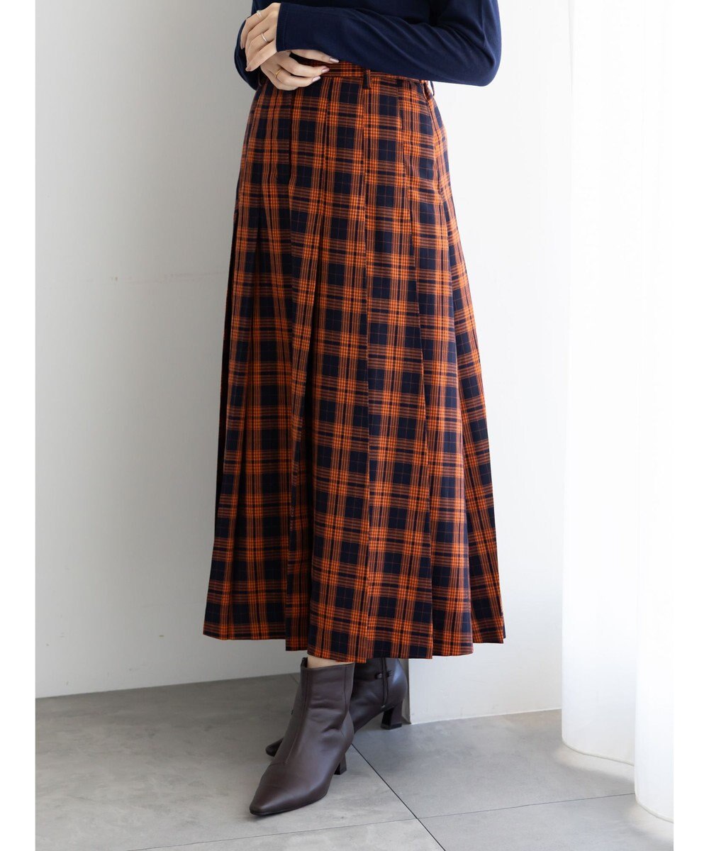 Te chichi チェックアソートロングプリーツスカート 