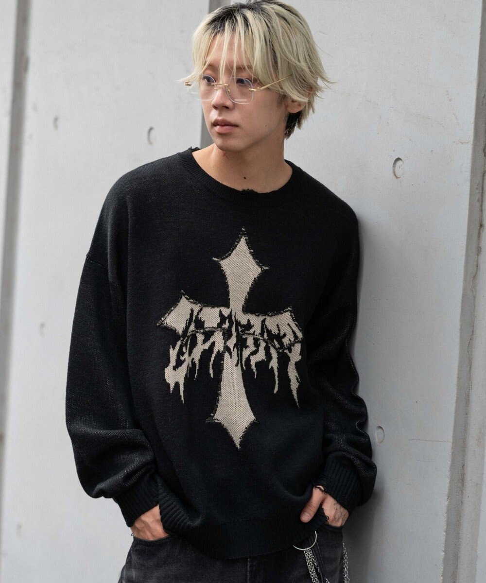 WEGO ダメージジャガードプルオーバー 