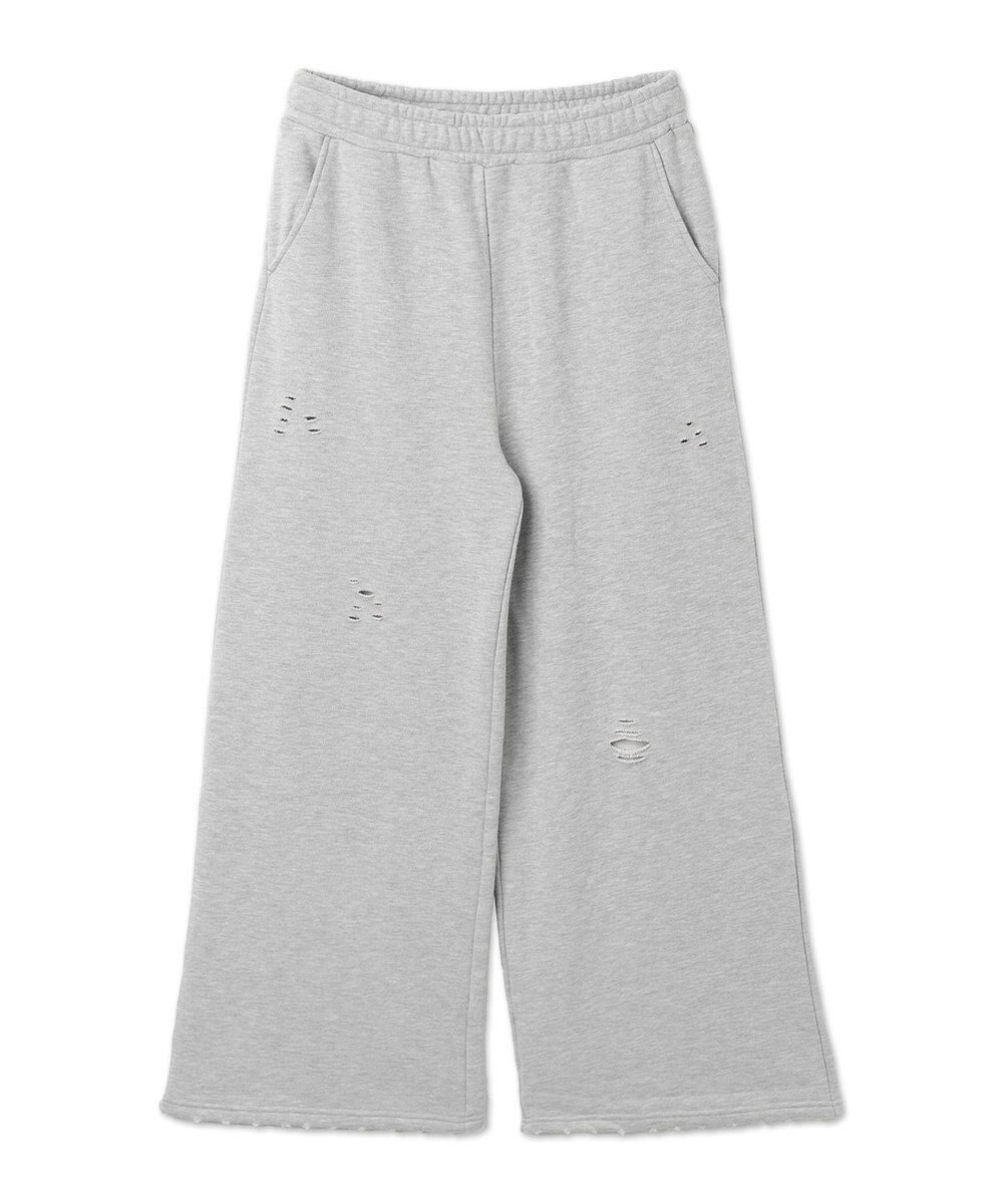 WEGO 【ウエストゴム】ダメージスウェットバギーパンツ 