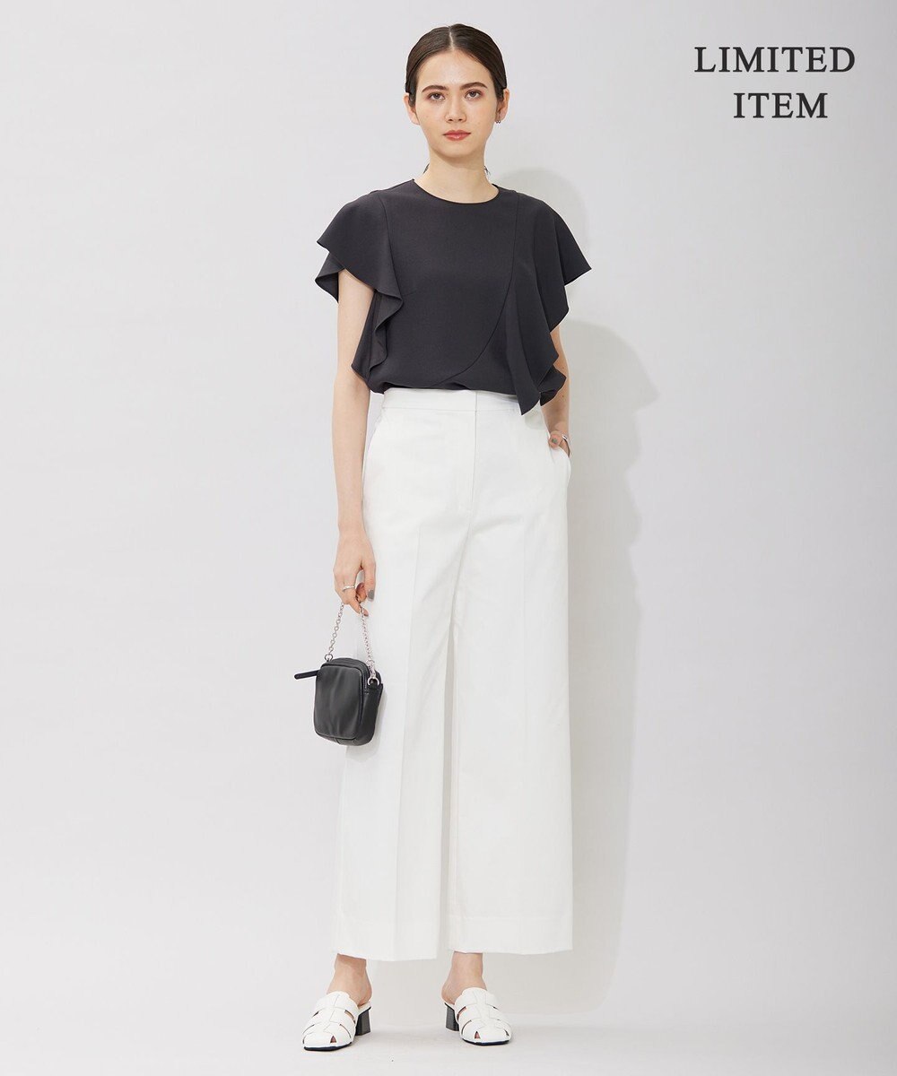 ICB 【WEB限定・洗える】BackSatinGeorgette ラッフルブラウス 