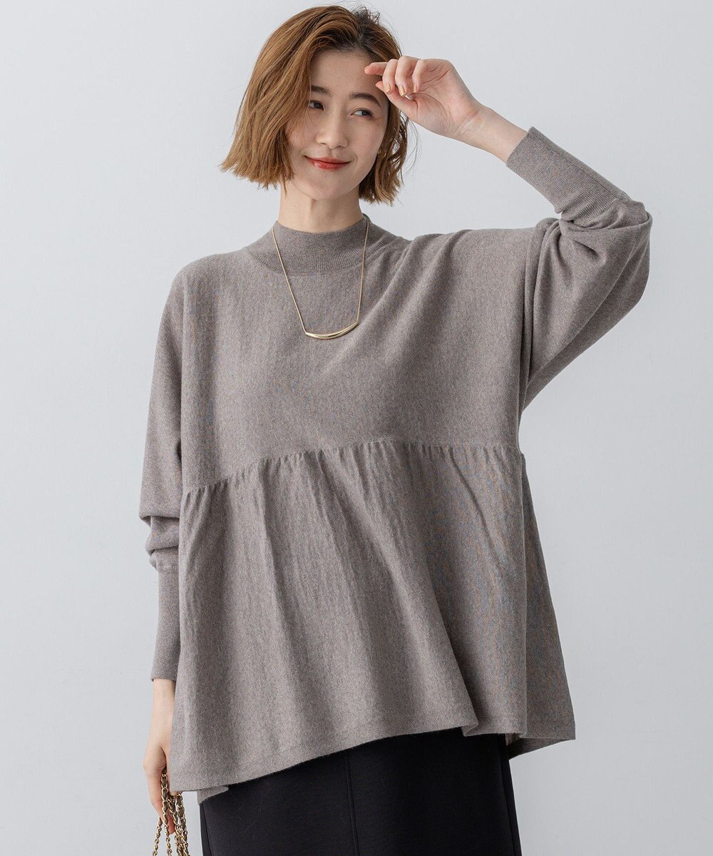 23区 【洗える】ウールギャザー ドルマンスリーブ ニット 