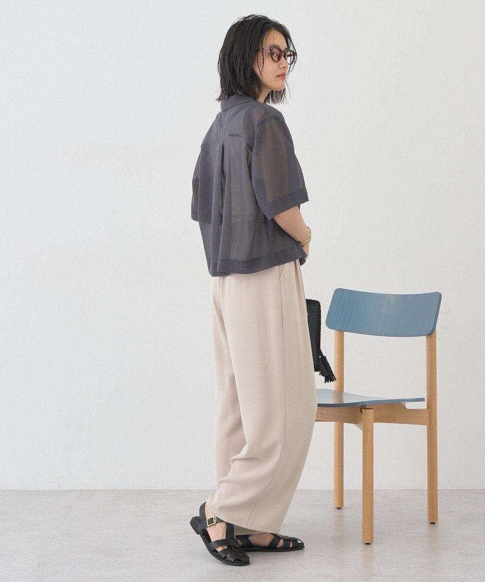 AMERICAN HOLIC シアーショート丈開襟シャツ 