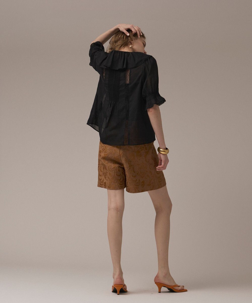 GRACE CONTINENTAL コットンフリルカラーブラウス 