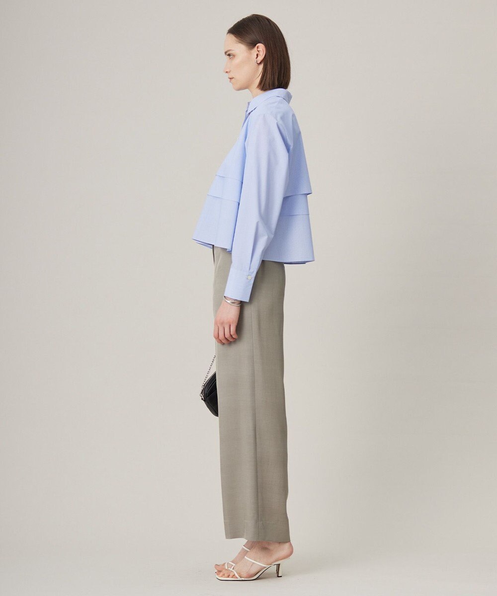 ICB 【洗える】 クリーンブロード クロップドブラウス 