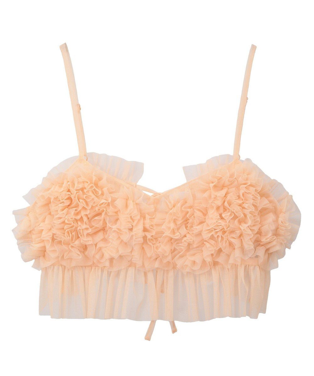 Green Parks ＳＥＴ２点チュールビスチェ＋表面感プルオーバー 