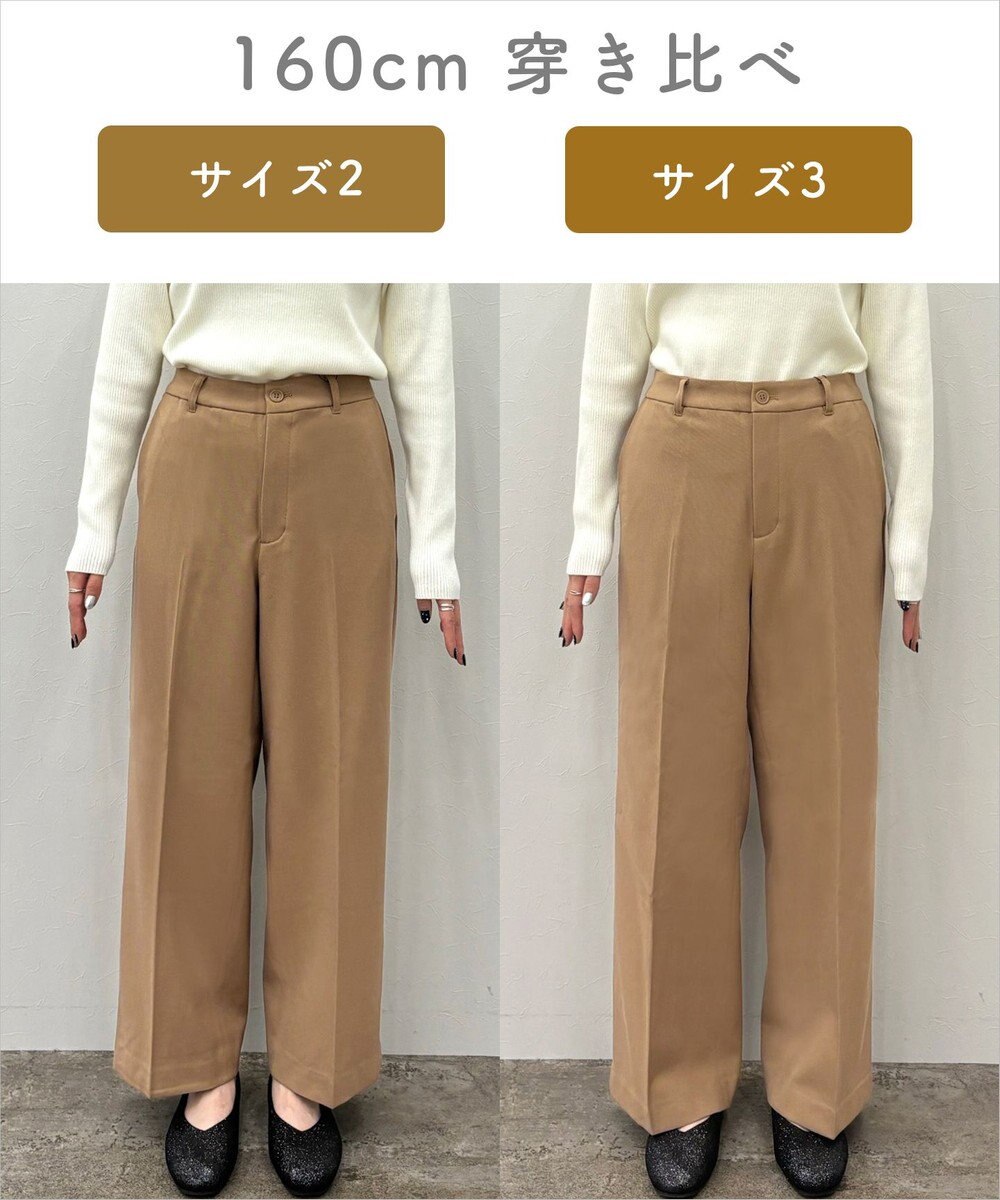 ANY L 【洗濯機可/ストレッチ/ウエストゴム/裏起毛】マルチファンクションストレッチワイドパンツ 