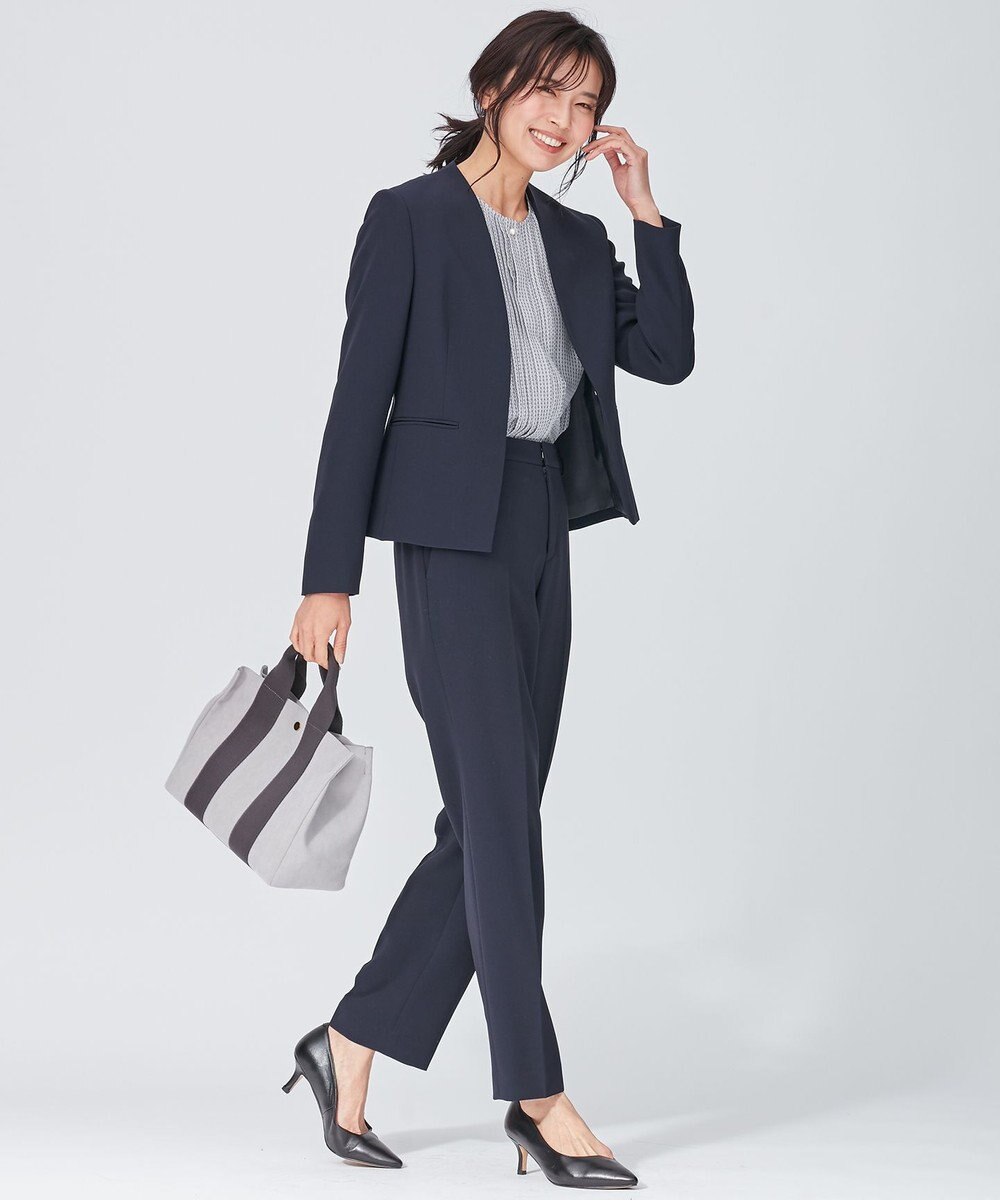 23区 L 【洗える】ヴィンテージ プリント ピンタック ブラウス 