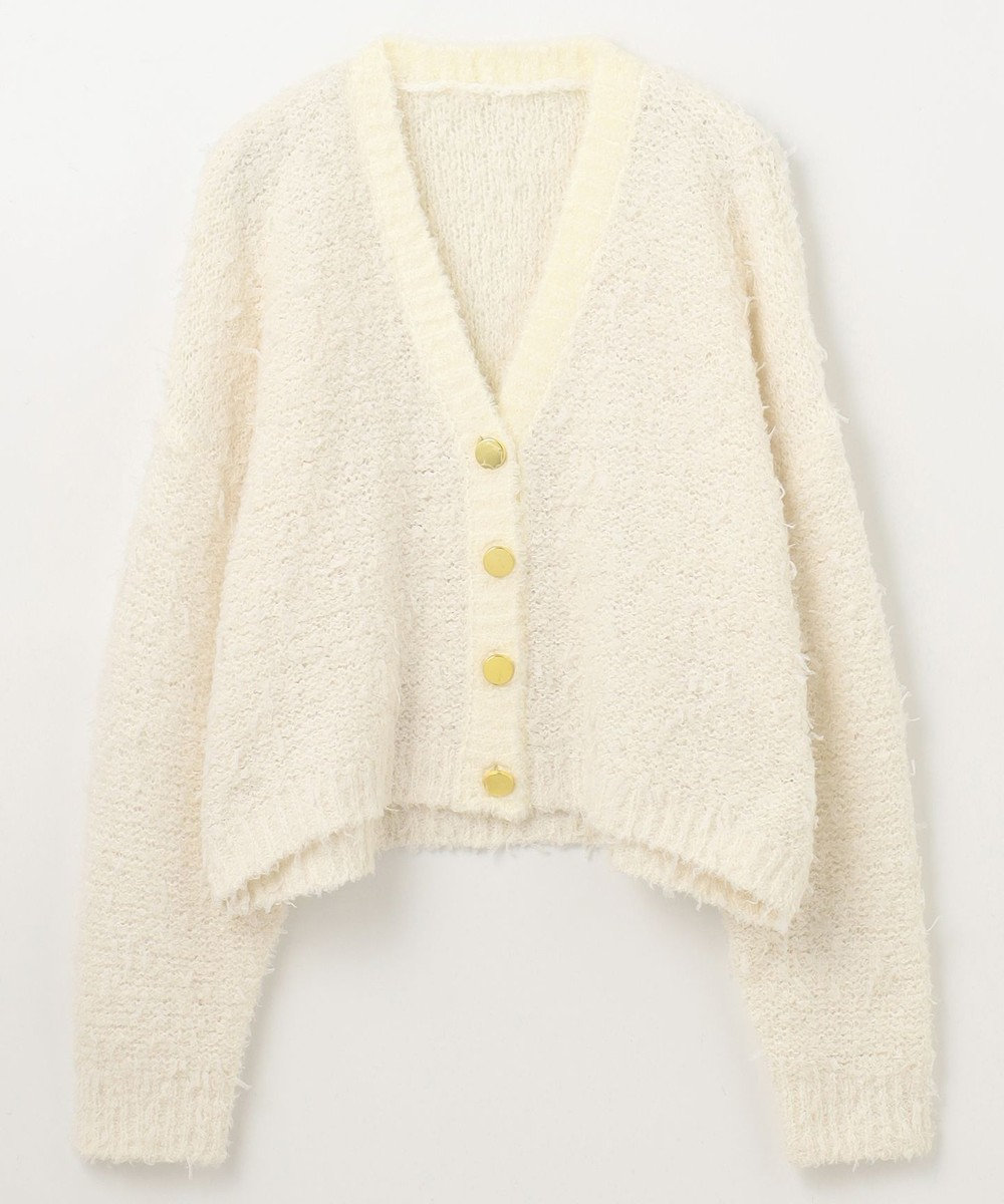 GRACE CONTINENTAL ツイーディーリボンヤーンカーディガン 