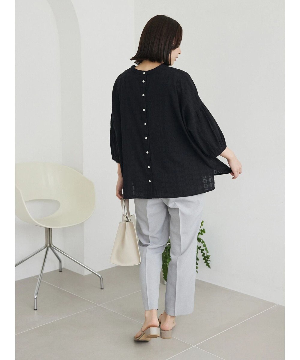 Green Parks インド綿 SET２点 刺繍７分丈ブラウス＋タンクトップ 