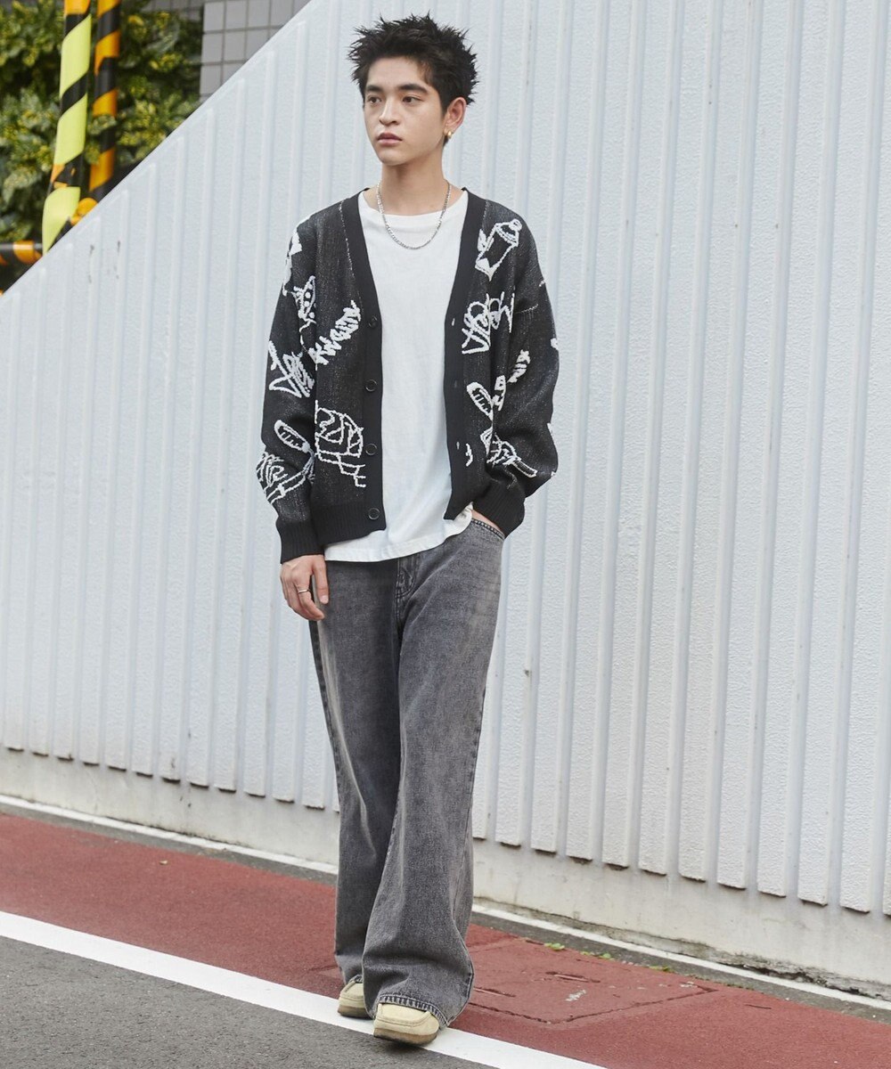 WEGO ベロアモールグラフィティカーディガン 