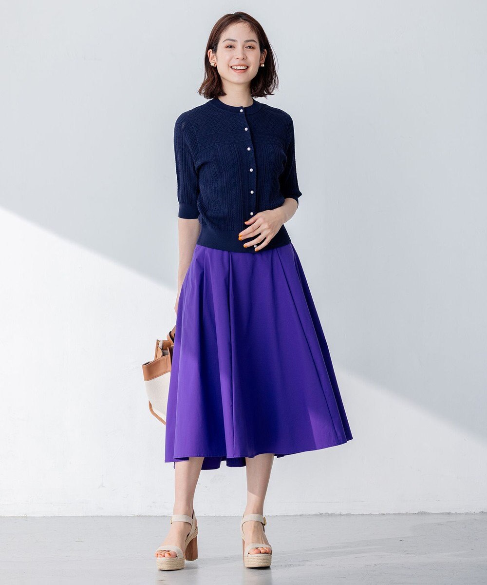 組曲 【前後着用可】MINAレーシーニット カーディガン 