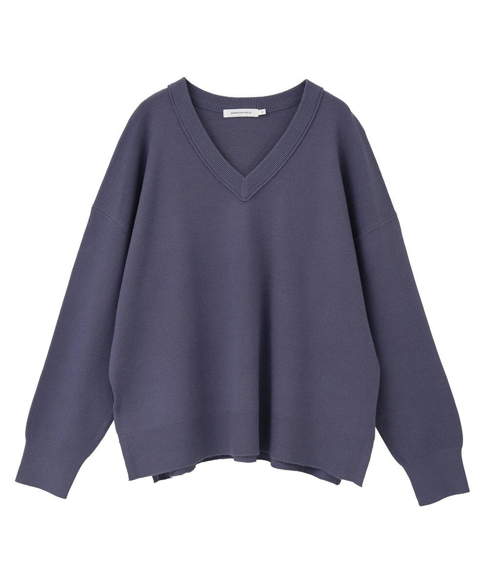 AMERICAN HOLIC バイパチVネックニットプルオーバー 