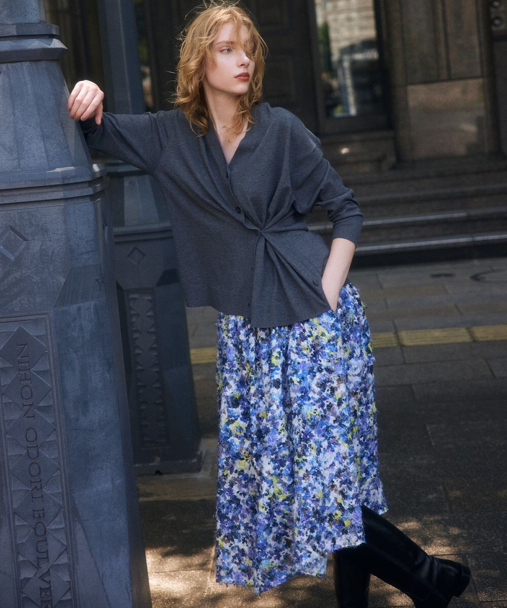 組曲 【加藤ローサさん着用 / 2WAY】スムースストレッチカシュクール カーディガン 