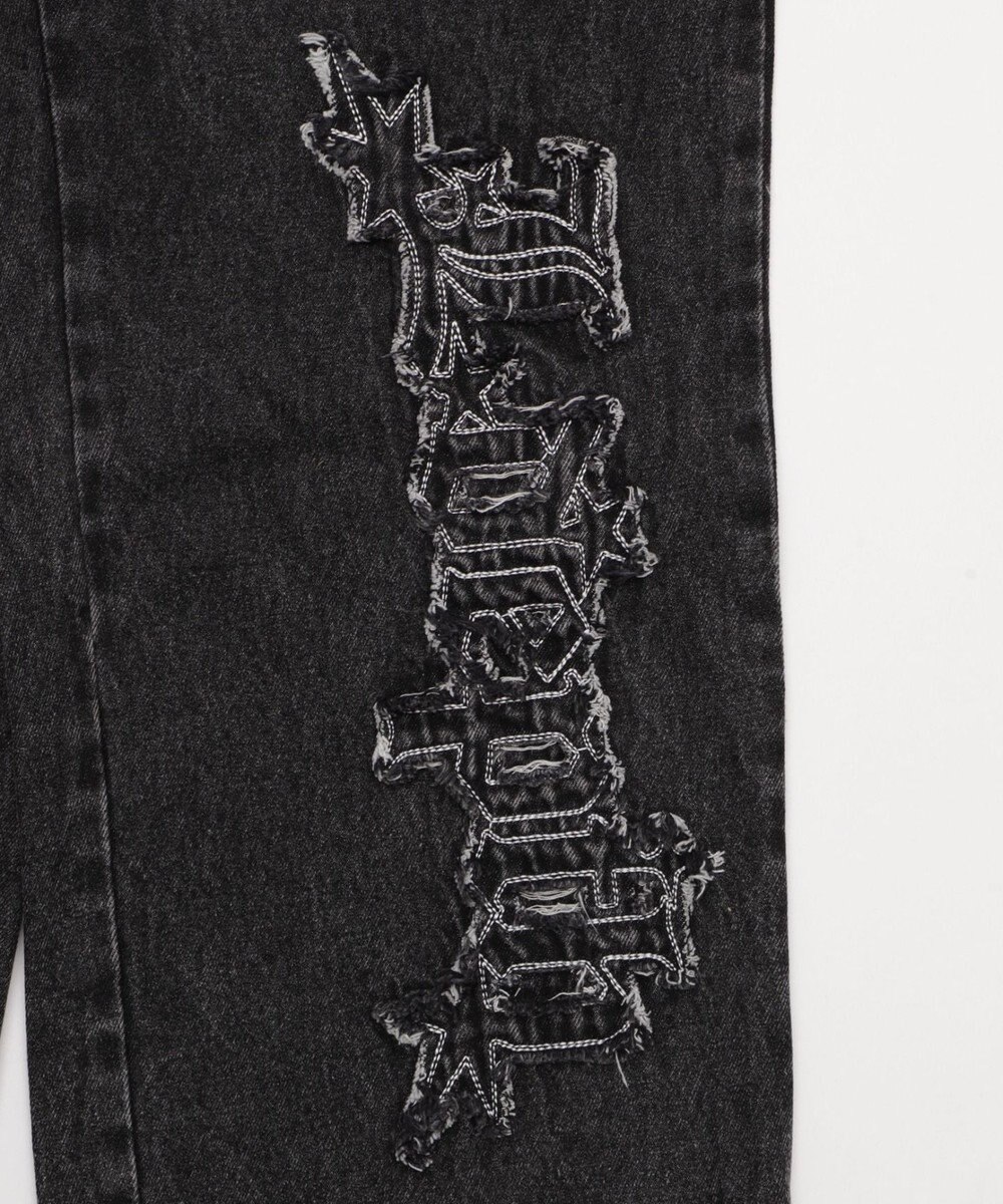 WEGO 【ユニセックス着用YD/ウエスト調整可/MLサイズ展開】グラフィックデニムパンツ 