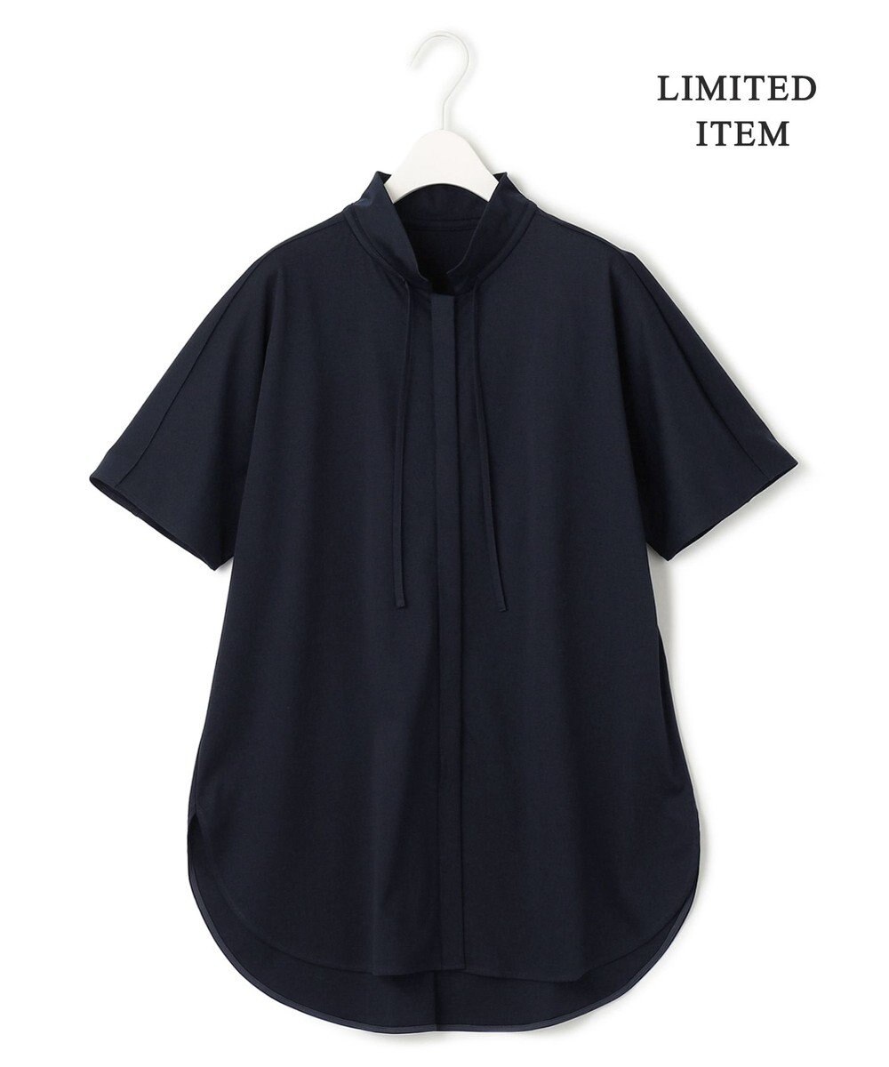 ICB 【WEB限定】ブラウスライクスムース スタンドカラーカットソー 