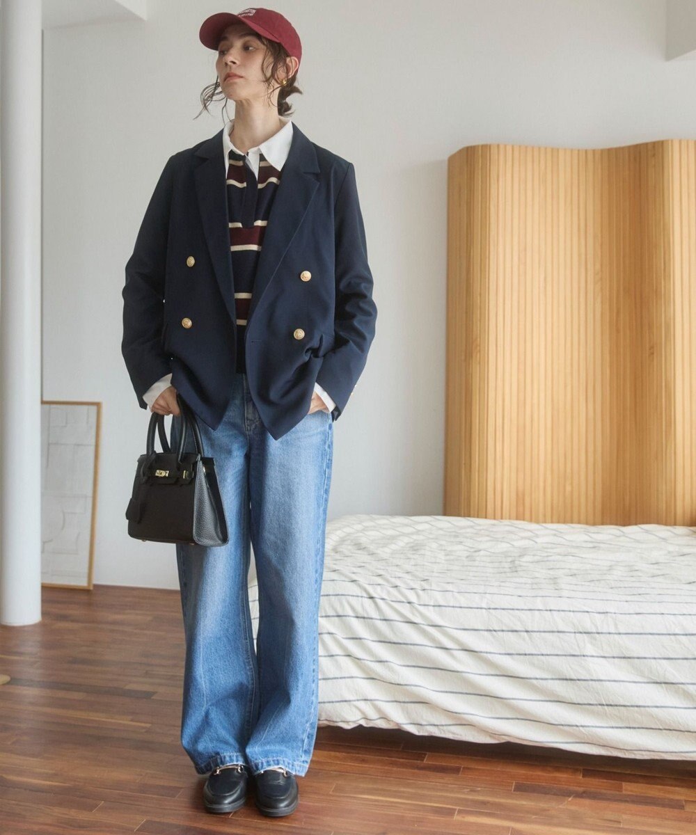 WEGO 【ANGIE VINTAGE/S/Mサイズ展開 / オケージョン対応 / セレモニー対応】ゴールドボタン テーラードジャケット / 金ボタン ダブル ブレザー 