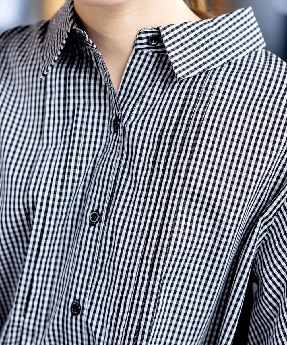 Tiaclasse 【洗える】パフ袖シャツチュニックブラウス 