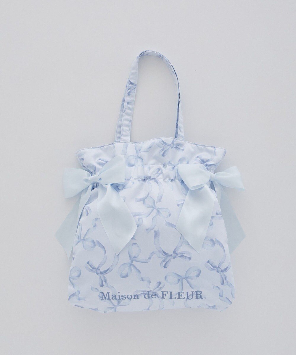 Maison de FLEUR リボン柄ダブルリボントートバッグ 
