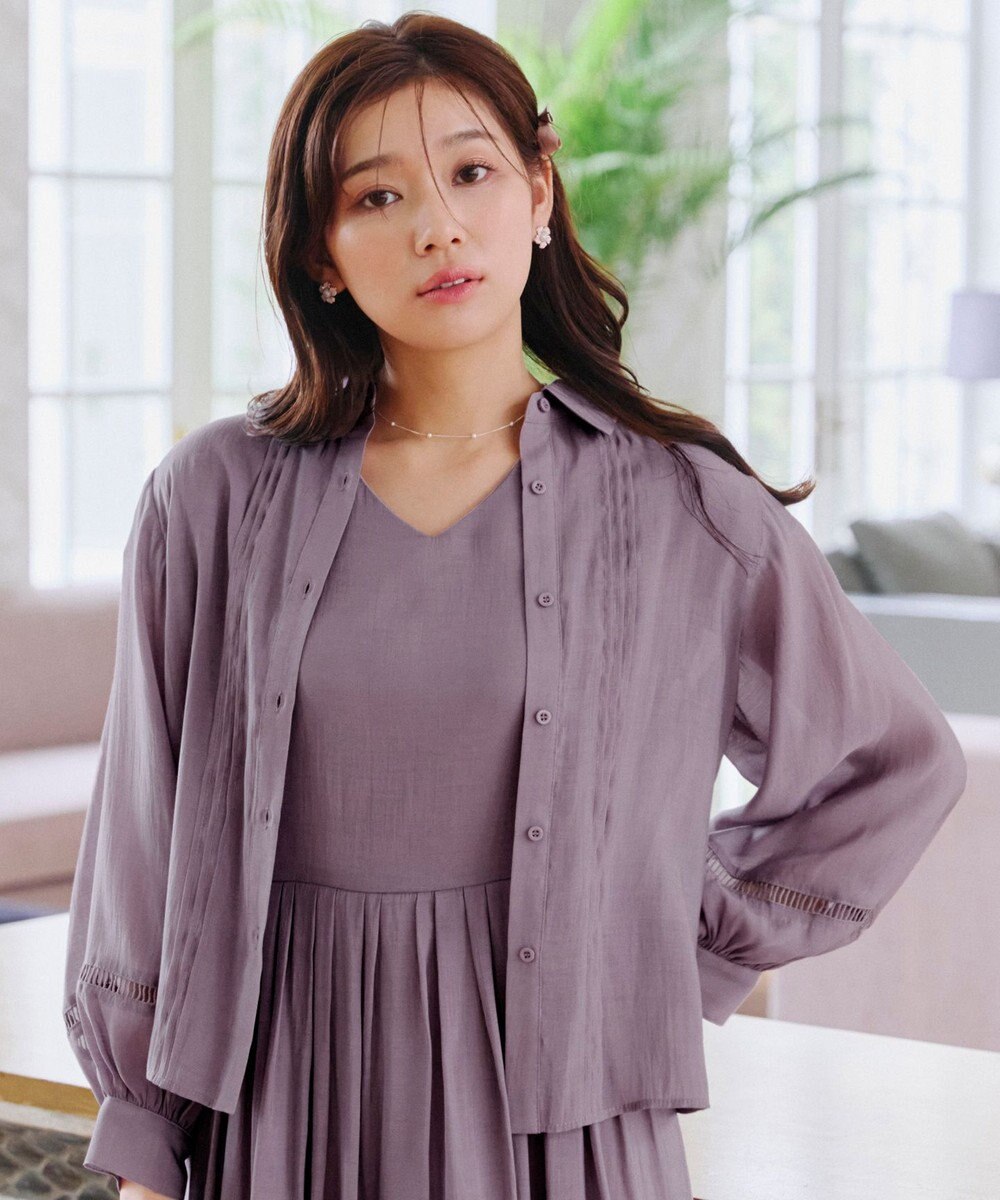 Tiaclasse 【洗える】はしごレースパフ袖シャツ 