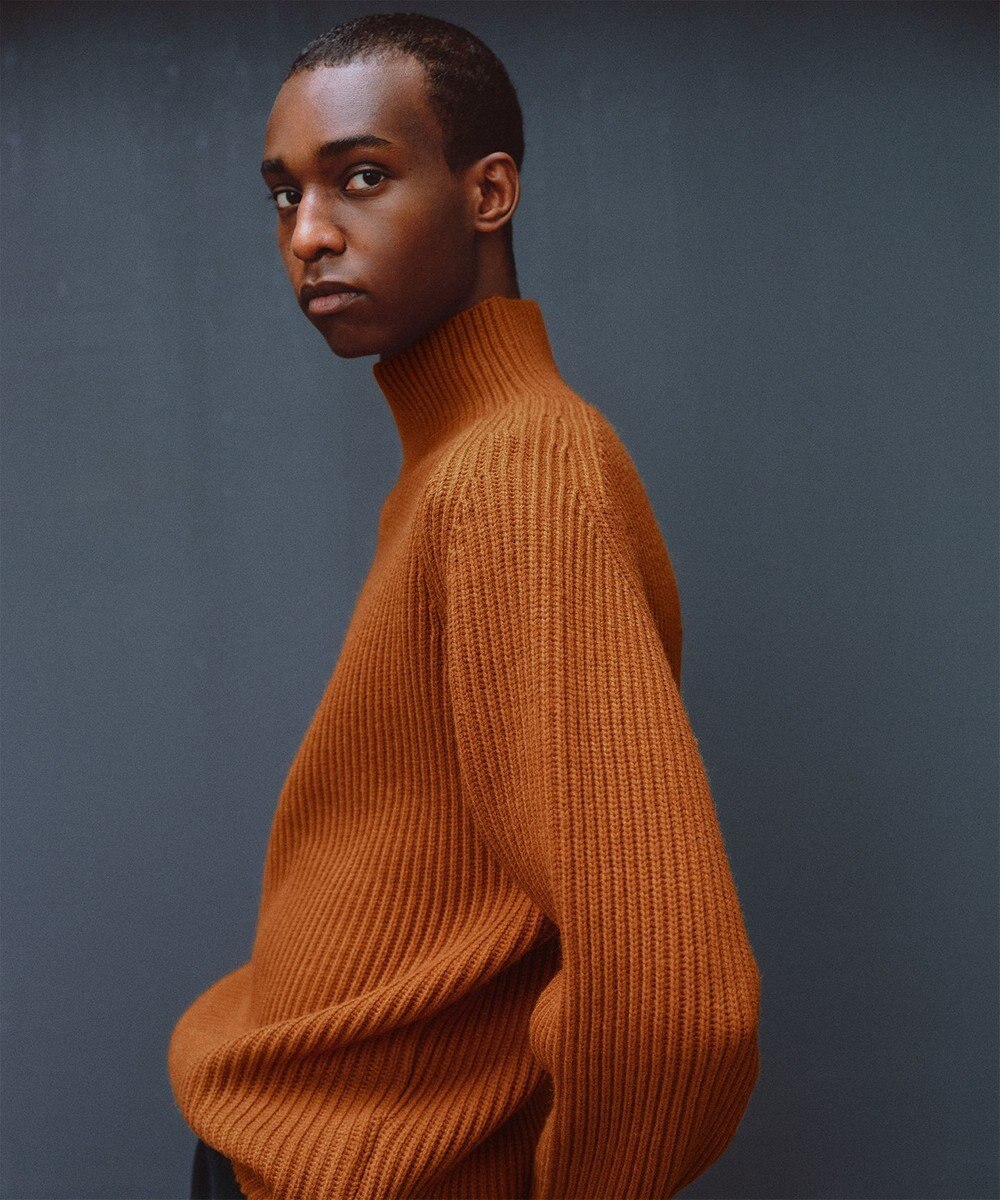 UNFILO MENS バルキー タートルネック ニット 