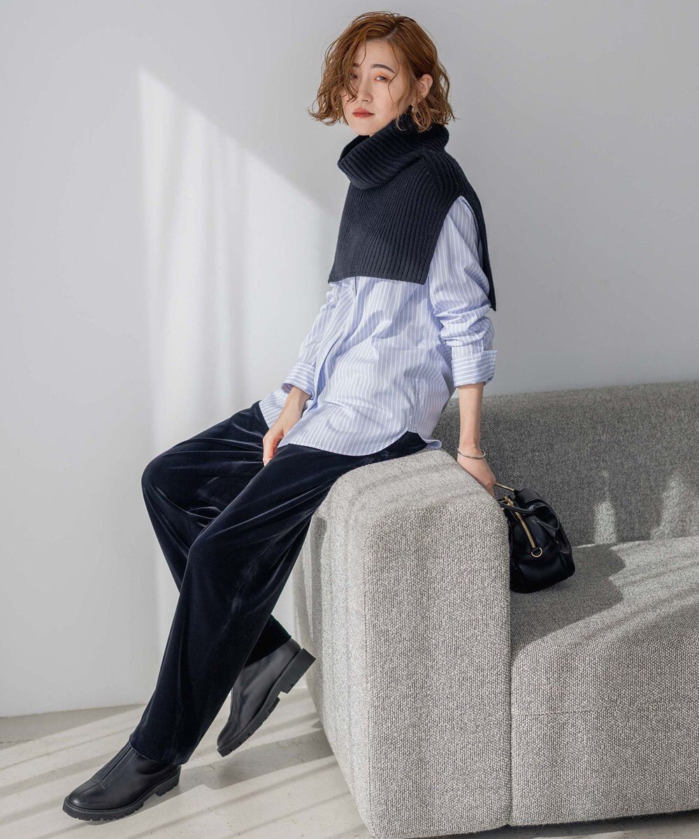 23区 【洗える】ベロアスムース ドロスト パンツ 