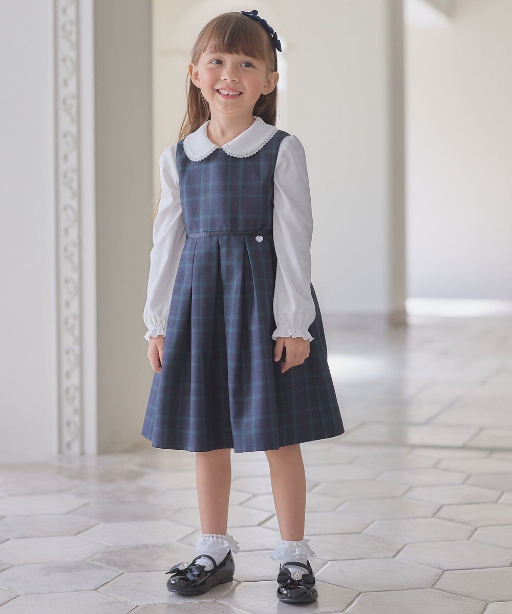 ANY KIDS チェック ジャンパースカート 