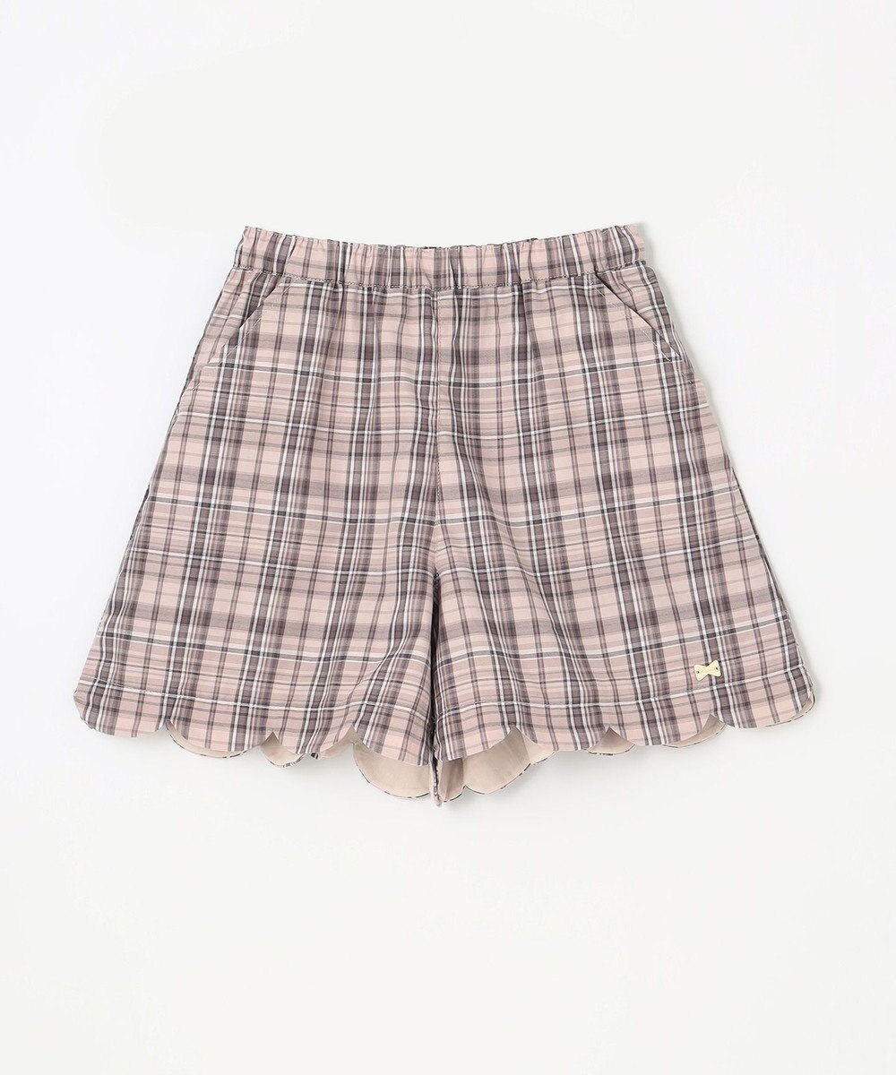 ANY KIDS 裾 スカラップ チェック パンツ 