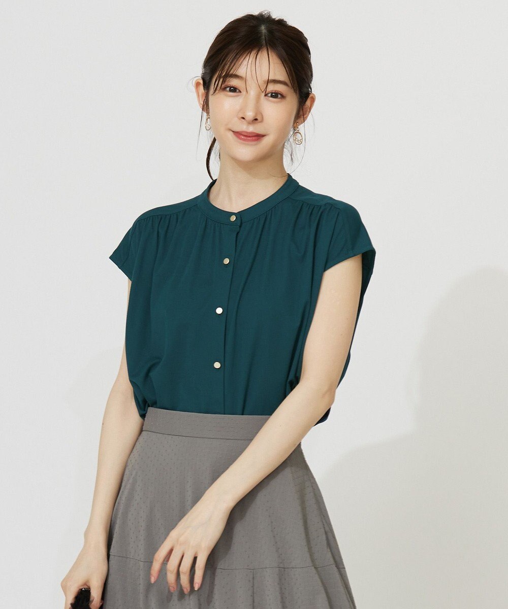 ANY SIS 【接触冷感・UVカット・洗える】ハイストレッチスムース2WAY ブラウス 