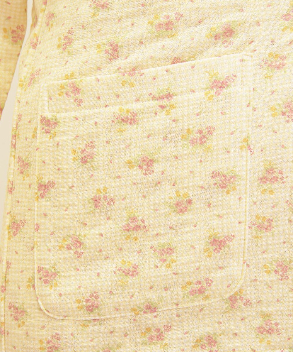 Wing 【数量限定　特別価格】 パジャマ 長袖 長ズボン 綿混(本体) キルトニット素材 保温性 あたたかい 前開きタイプ 丸首 小花柄 レディース EP6913 ウイング／ワコール 