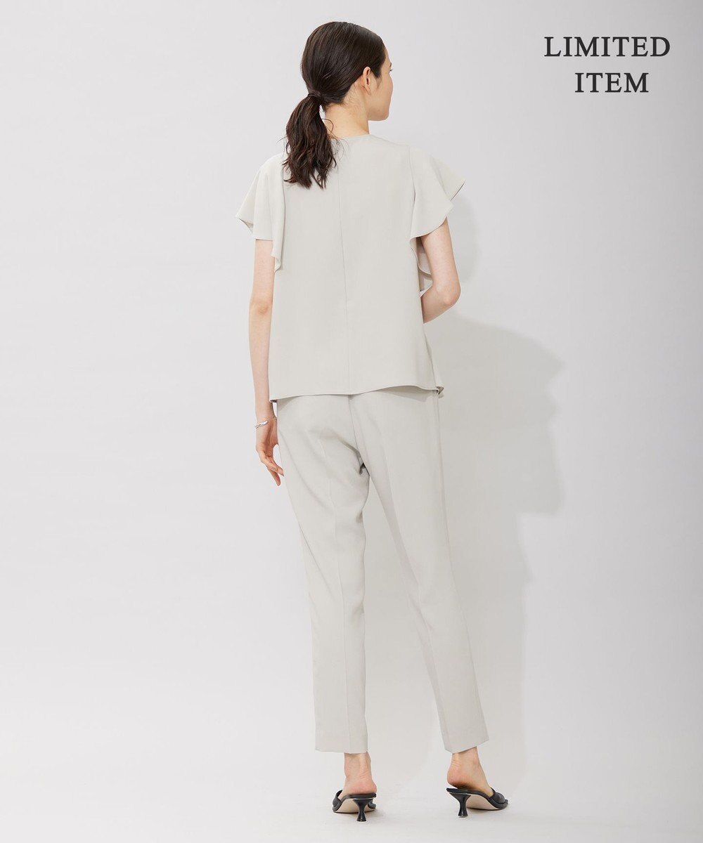 ICB 【WEB限定・洗える】BackSatinGeorgette ラッフルブラウス 