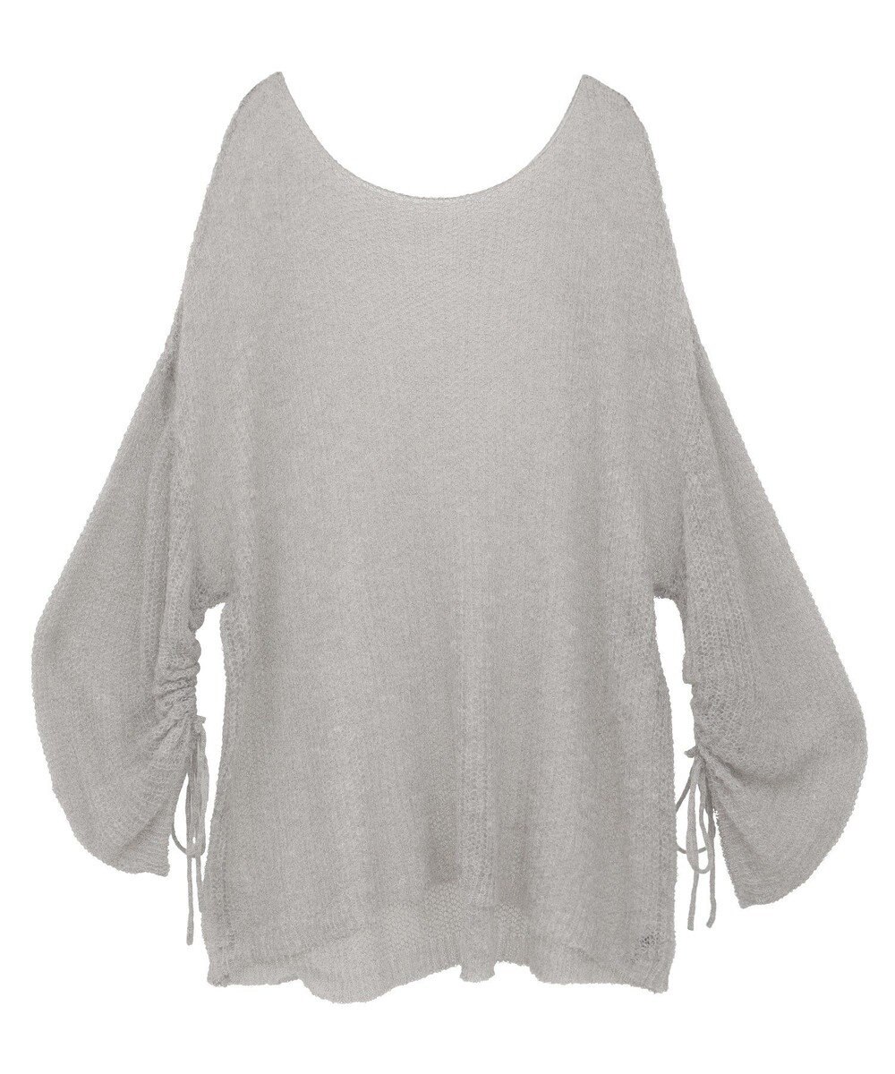 YECCA VECCA 袖シャーリングシアーニット 