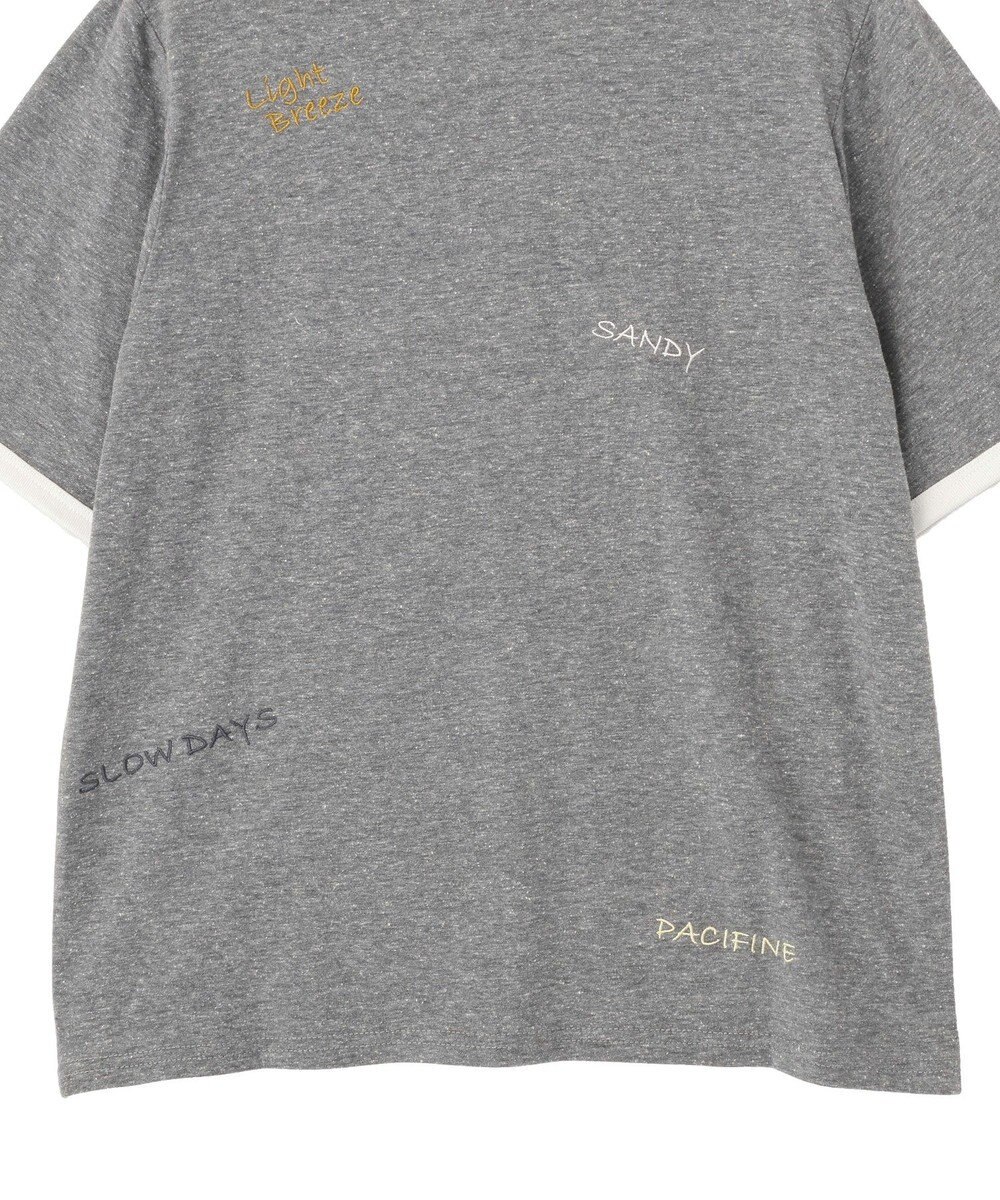 AMERICAN HOLIC ランダムロゴ刺繍リンガーTシャツ 