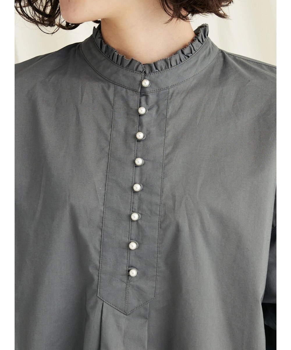 CRAFT STANDARD BOUTIQUE パールボタンピコフリルブラウス 