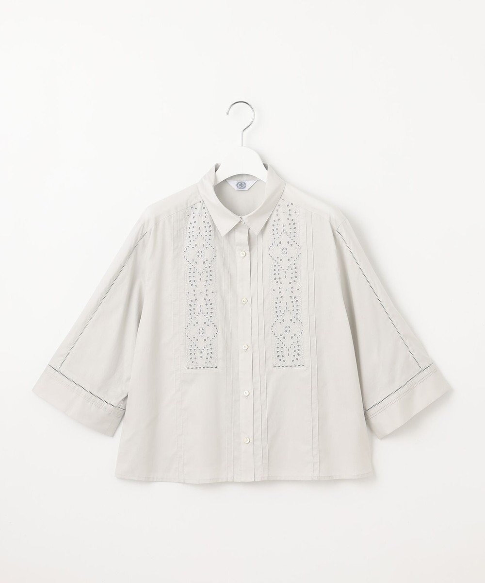 J.PRESS LADIES 【洗える】セルロースライト刺繍  シャツ ブラウス 