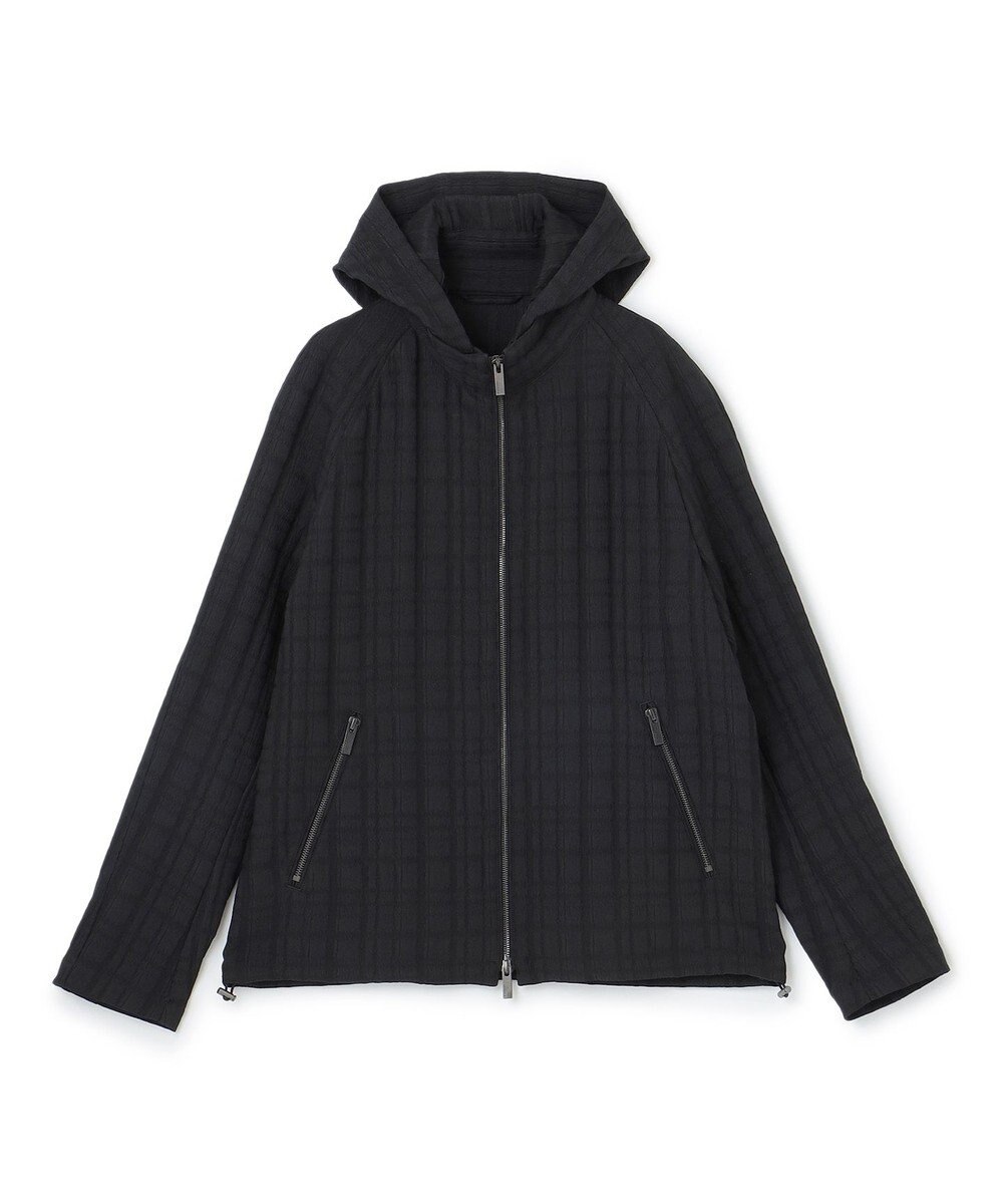 JOSEPH HOMME グレンチェックジャガードストレッチ  フ―ディーブルゾン 