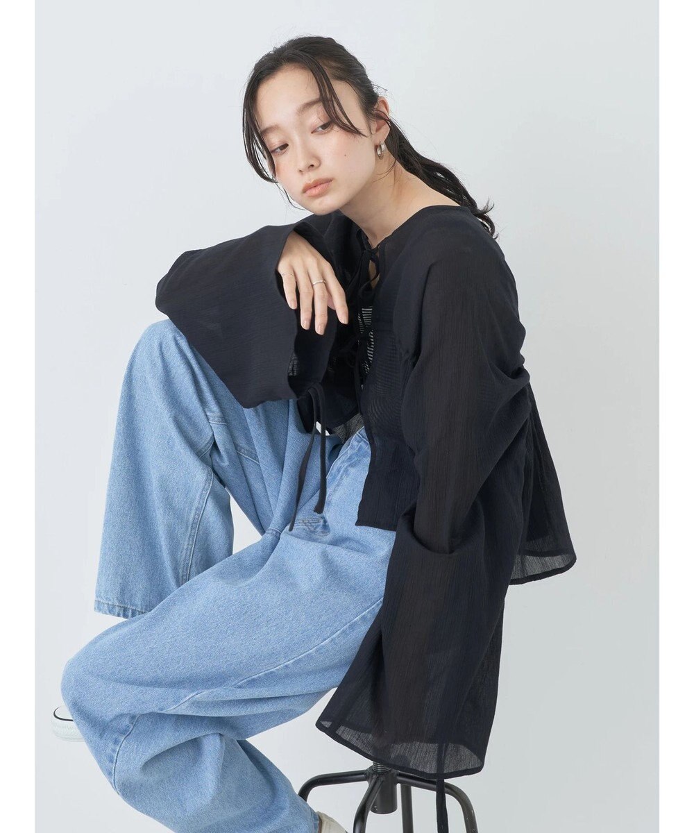 earth music&ecology ワッシャードロスト羽織りシャツ 