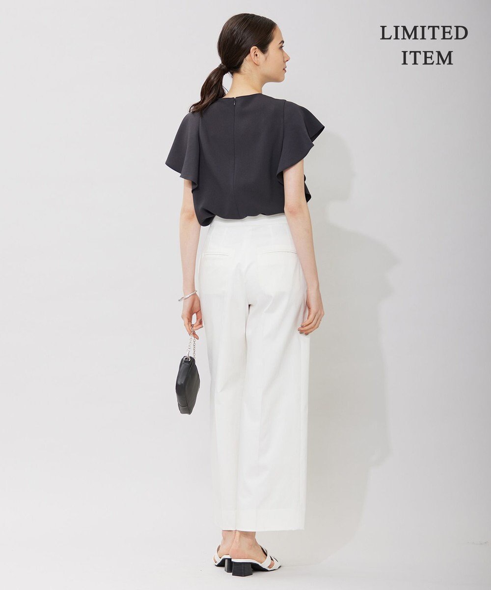 ICB 【WEB限定・洗える】BackSatinGeorgette ラッフルブラウス 