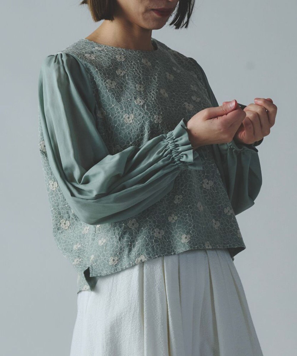 muuc 【手刺繍のような刺繍が美しい】ハイドランジア ブラウス 