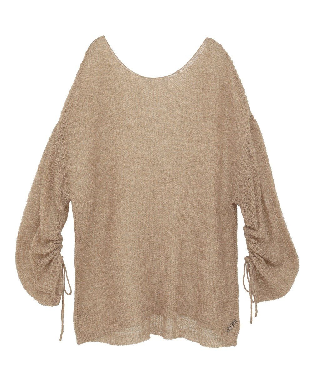 YECCA VECCA 袖シャーリングシアーニット 