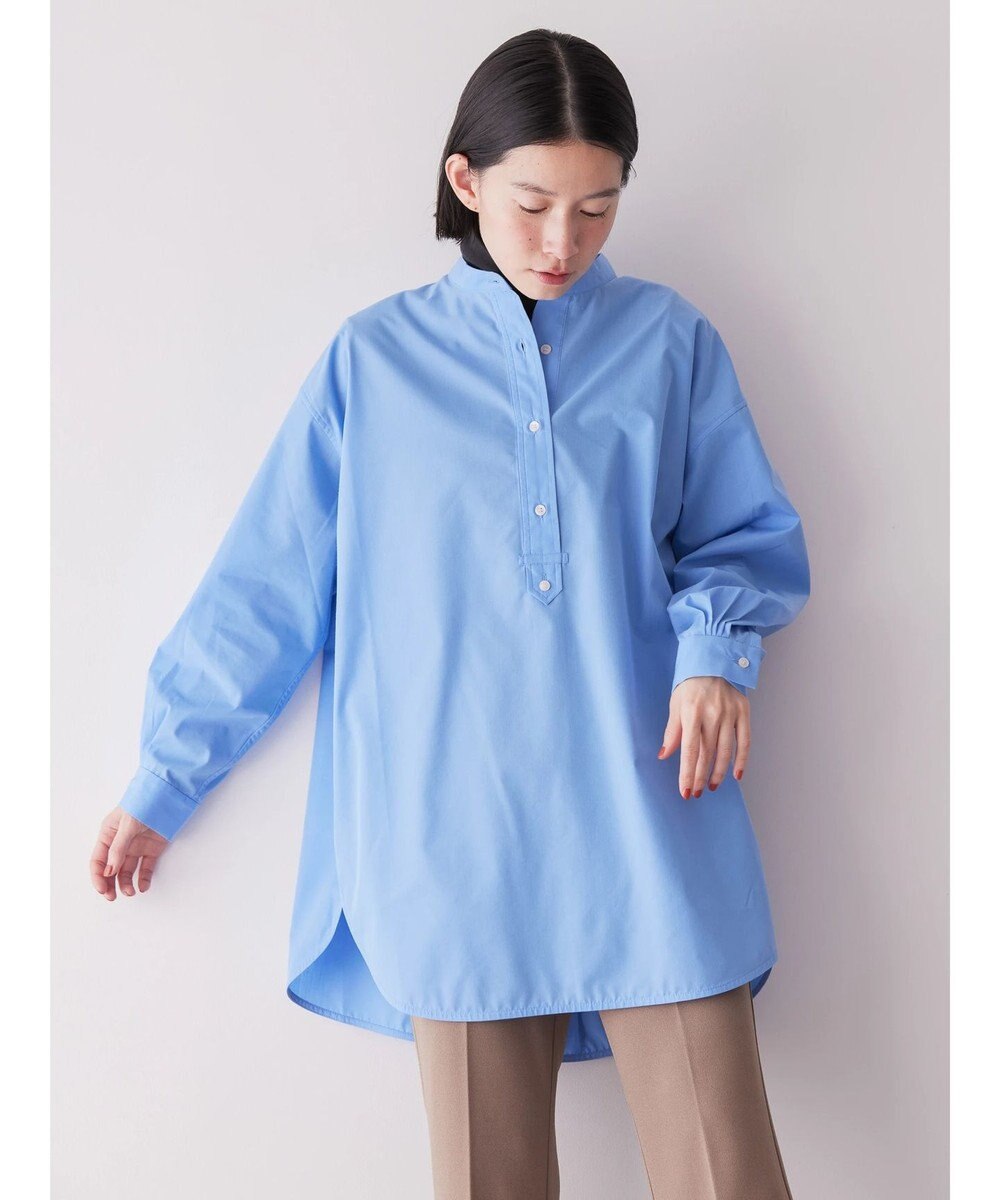 AMERICAN HOLIC イージーケアバンドカラーシャツチュニック 