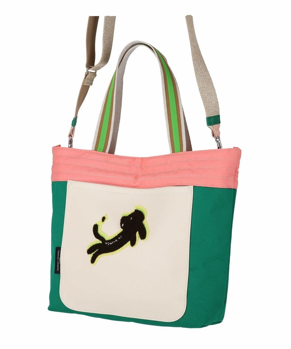 tsumori chisato CARRY キラミックスコンビ トートバッグ 2wayショルダー A4収納 ネコ 
