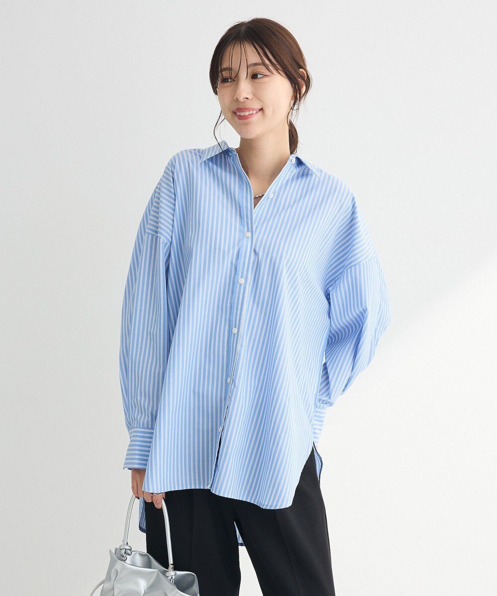 Green Parks イージーケアストライプシャツ 