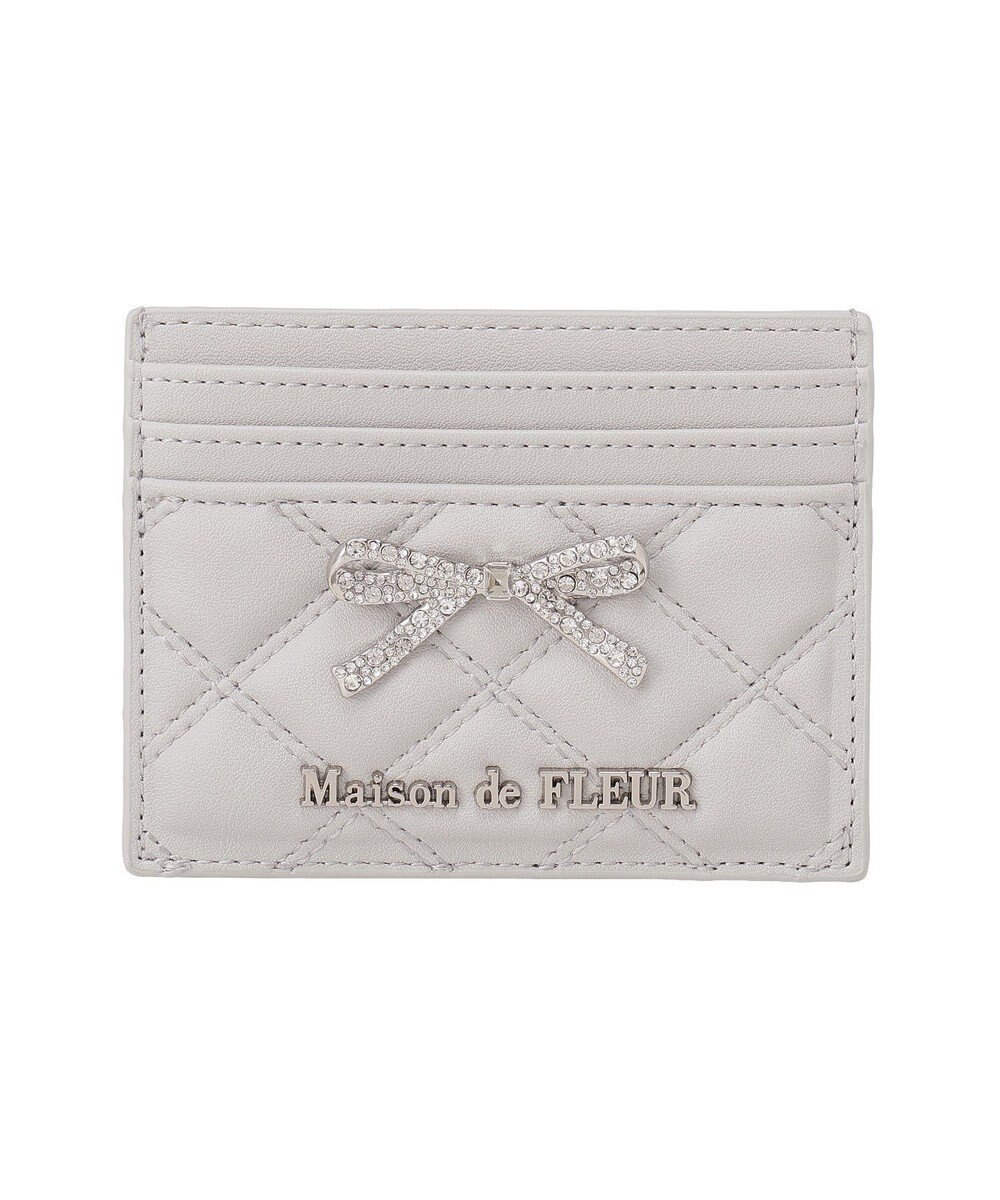 Maison de FLEUR リボンビジューキルティングカードケース 
