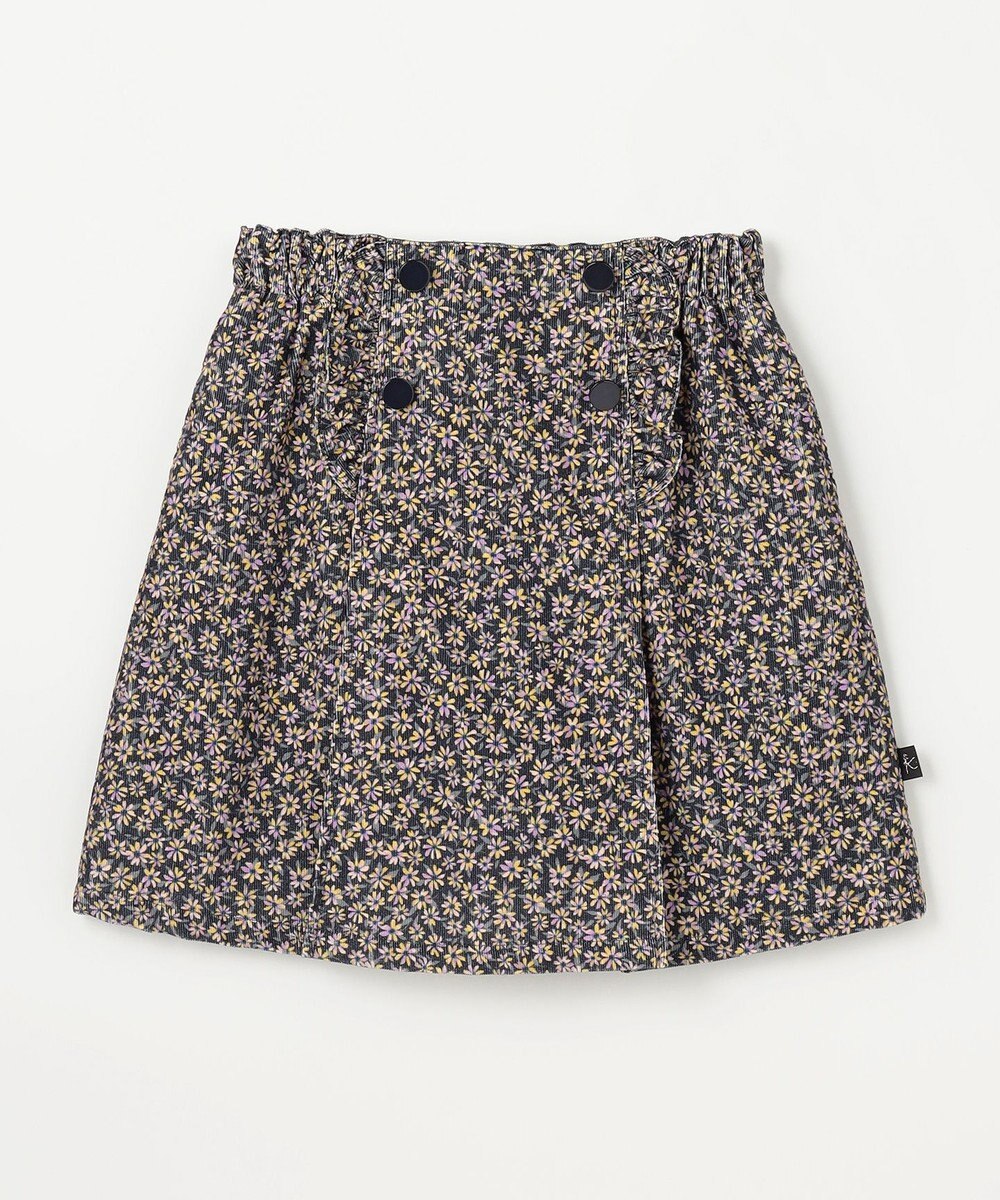 組曲 KIDS 【150-160㎝】モノトーンフラワーコーデュロイ キュロット 